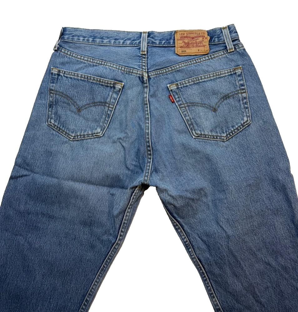 Women Levi Strauss & Co Original Rivated Distressed Denim Jeans Pants Size 42