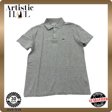 Lacoste Sport Men's Gray Short Sleeve Polo Shirt Cotton Casual Logo