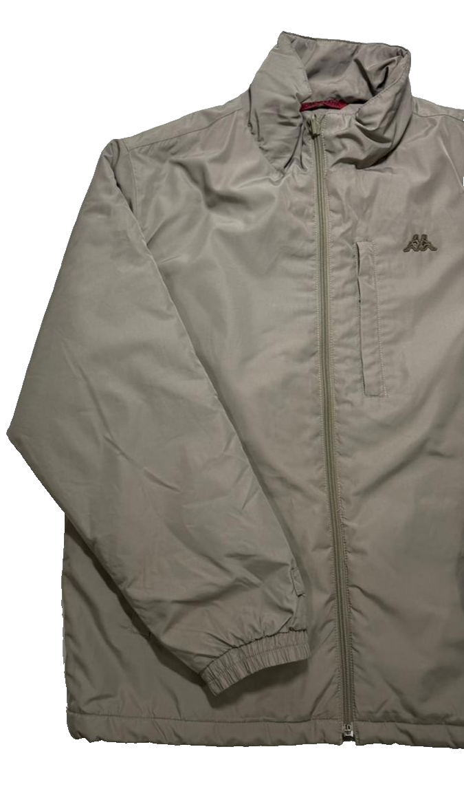 Men's Kappa Beige Full Zip Jacket Windbreaker Coat Top - Size L