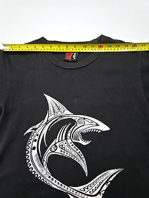 The Drip Men Black Shark Ocean Graphic Print T-Shirt Size L Regular