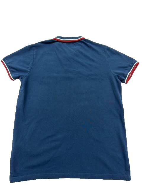 Kappa Men's Navy Polo Shirt XL Short Sleeve Red White Trim Cotton