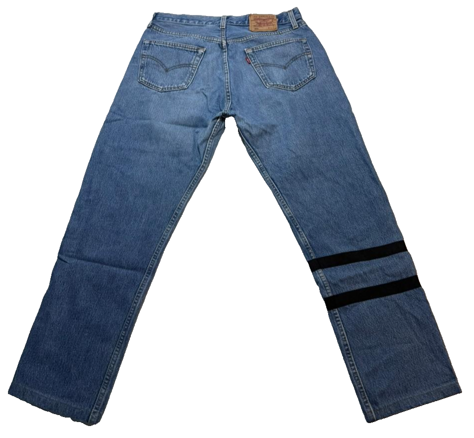 Women Levi Strauss & Co Original Rivated Distressed Denim Jeans Pants Size 42