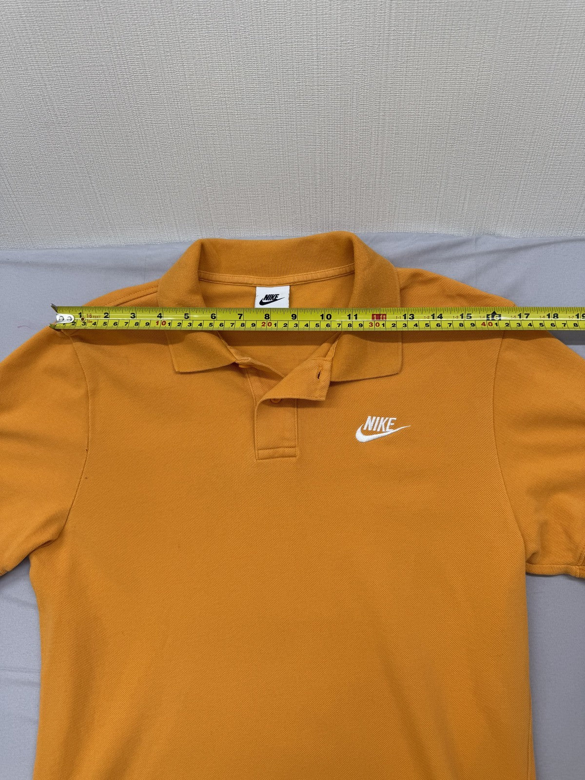 Nike Men's Orange Cotton Polo Shirt Short Sleeve Size S Button Collar