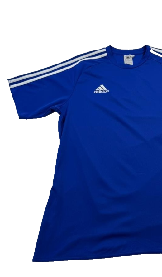 Adidas Men's Royal Blue Climalite Training T-Shirt White 3-Stripes Size L