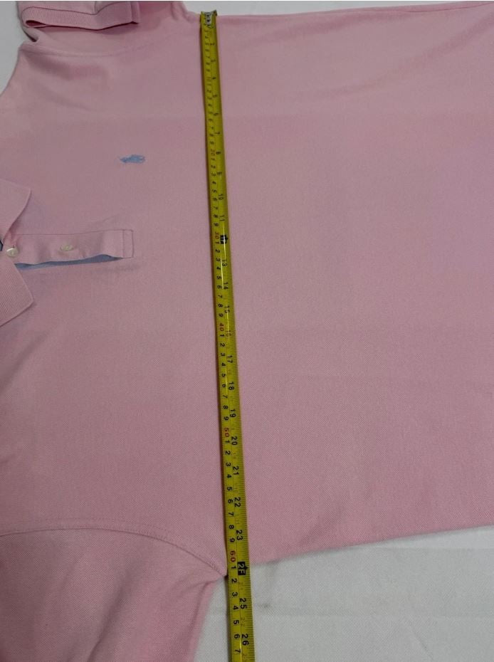 Ralph Lauren Men's Polo Shirt Pink Short Sleeve Cotton Size L
