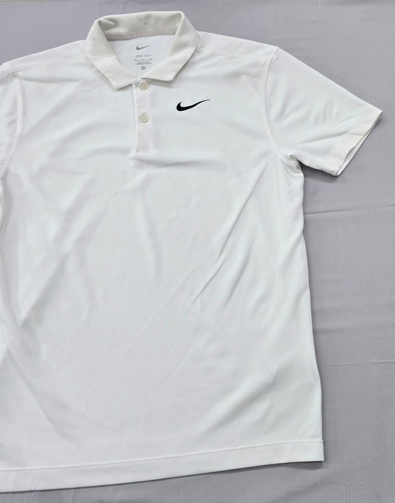 Nike Men's White Dri-FIT Polo Shirt Size S Short Sleeve