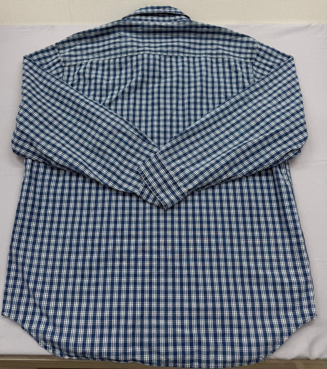 Gap Men's Blue White Plaid Oxford Button-Down Shirt XL Cotton