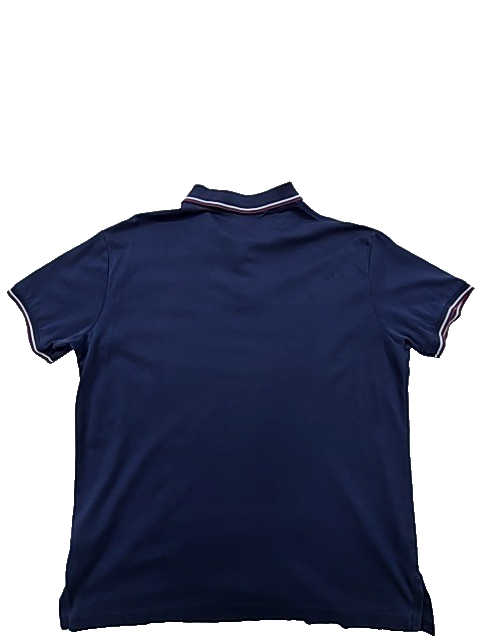 Polo Ralph Lauren Men's Navy Polo Shirt Size L Pony Logo White Piping