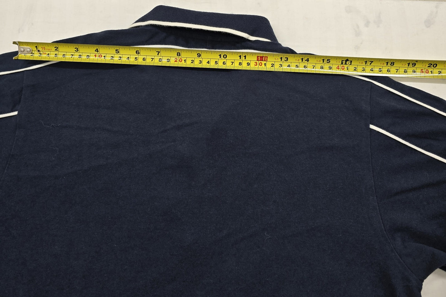 Nike Men's Navy Dri-FIT Polo Shirt Size M White Piping Vintage