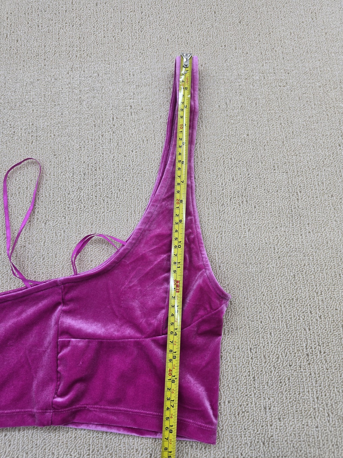 Sinsay Purple Velvet Bralette L Adjustable Straps Women