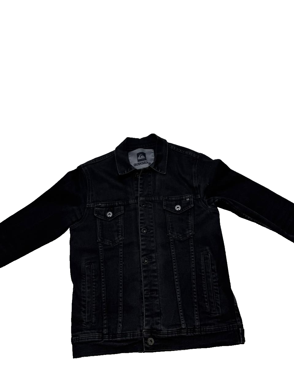 Quicksilver Button Up Black Denim Jacket - Size M
