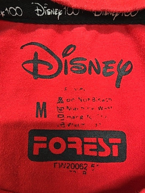 Disney Boys Red Mickey Mouse 100 Years of Wonder T-Shirt Size M Newstyle