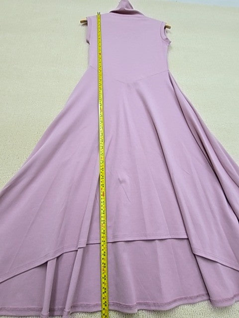 Bebe Purple Midi Cocktail Dress L Sleeveless Mock Neck Strappy