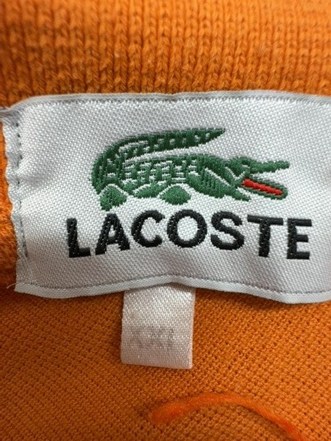 Lacoste Men's Orange Cotton Polo Shirt Short Sleeve Button Regular