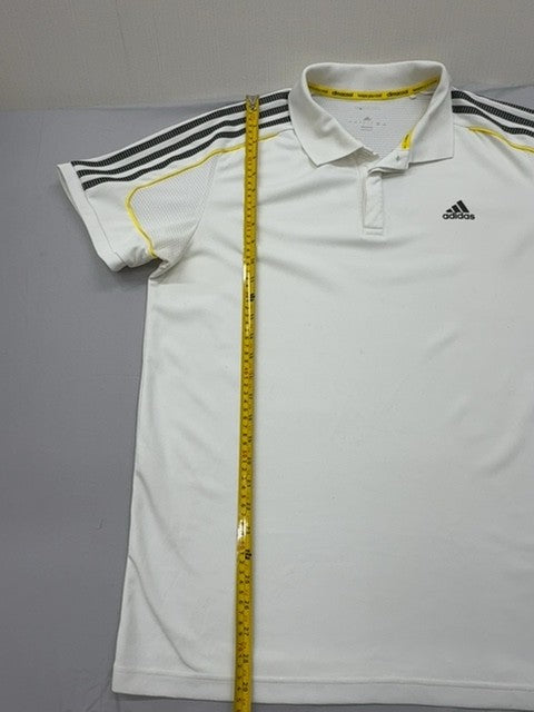 Adidas Men's Climacool White Stripe Polo Shirt Size L