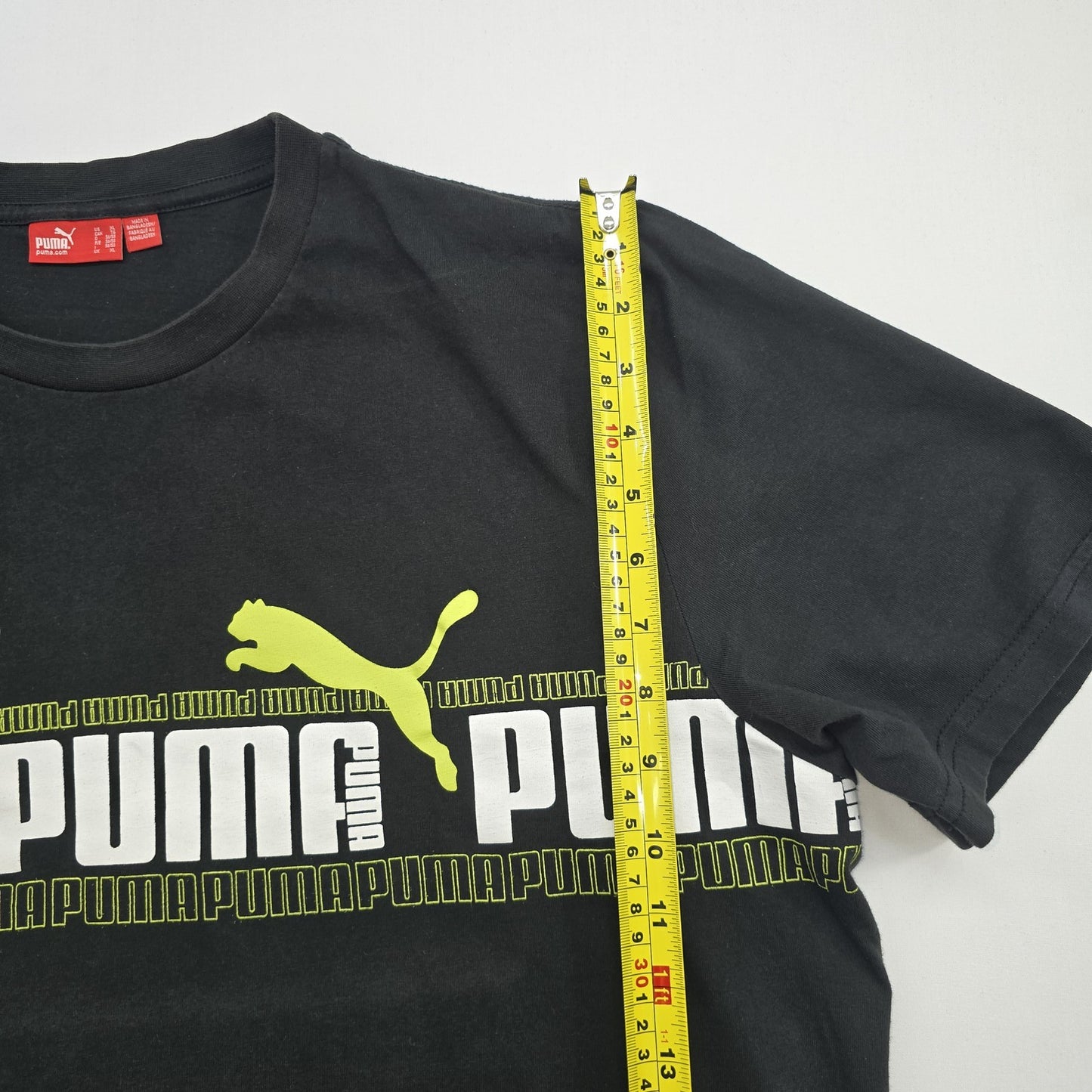 PUMA Men's Black Graphic Logo Cotton T-Shirt Size XL Regular Fit