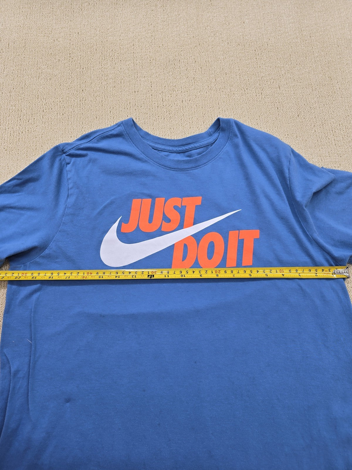Nike Blue L Short Sleeve Crew Neck T-Shirt Unisex Adult