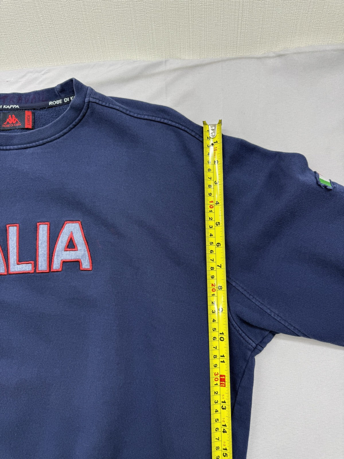 Kappa Women's Navy Crewneck Sweatshirt Large Italia Flag Fleece