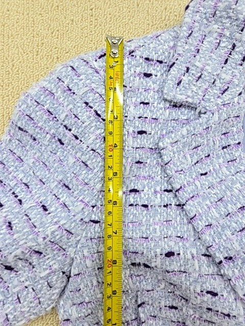 Only Women's Purple Tweed Blazer Button Up Long Sleeve Size M
