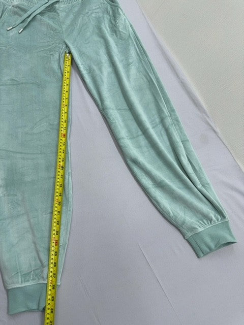 Juicy Couture Del Ray Chinois Green Velour Sweatpants M Straight Fit