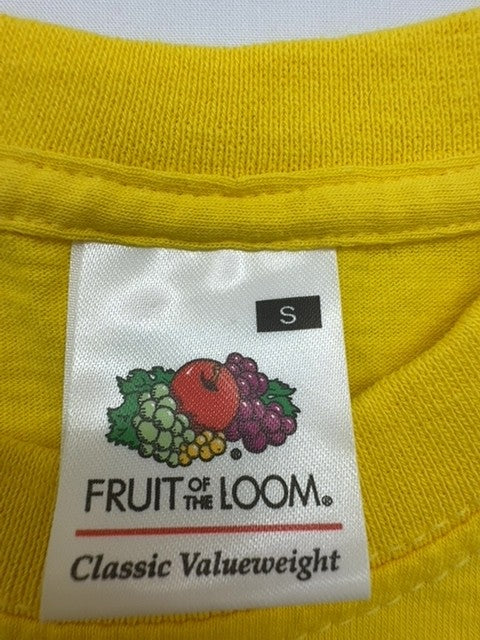 Fruit Of The Loom Men Yellow Classic Valueweight T-Shirt Size S Good Condition