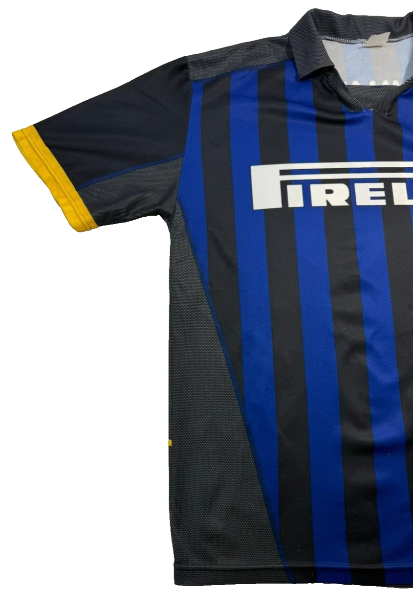 Unisex Inter Milan Cannavaro #13 Blue Black Striped Pirelli Jersey Size XL