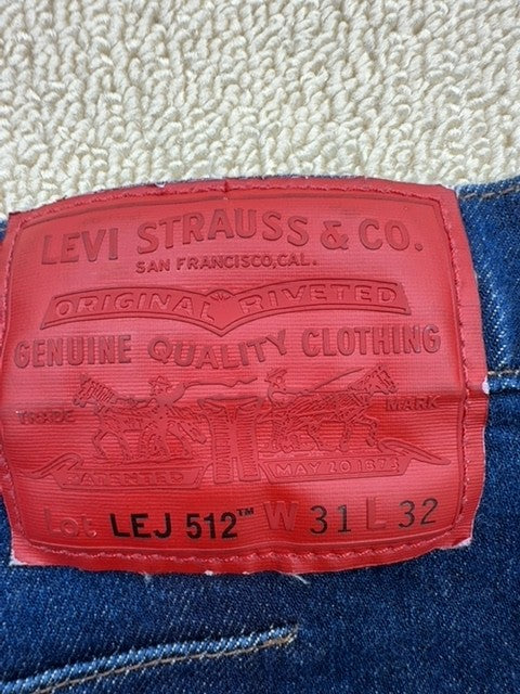 Levi's 512 Men's Blue Slim Taper Jeans Size 31 Dark Indigo Vintage