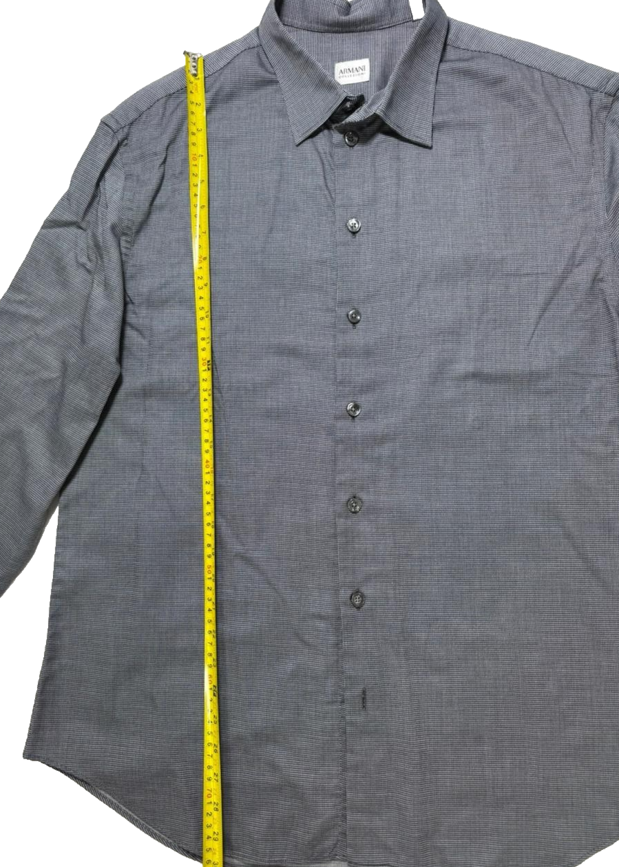 Armani Premium Business Long Sleeve Shirt In Black | Size XL | Men