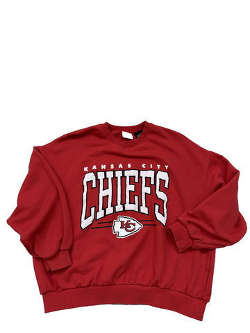 Pull&Bear NFL Chiefs Red Crewneck Sweatshirt L Graphic Print
