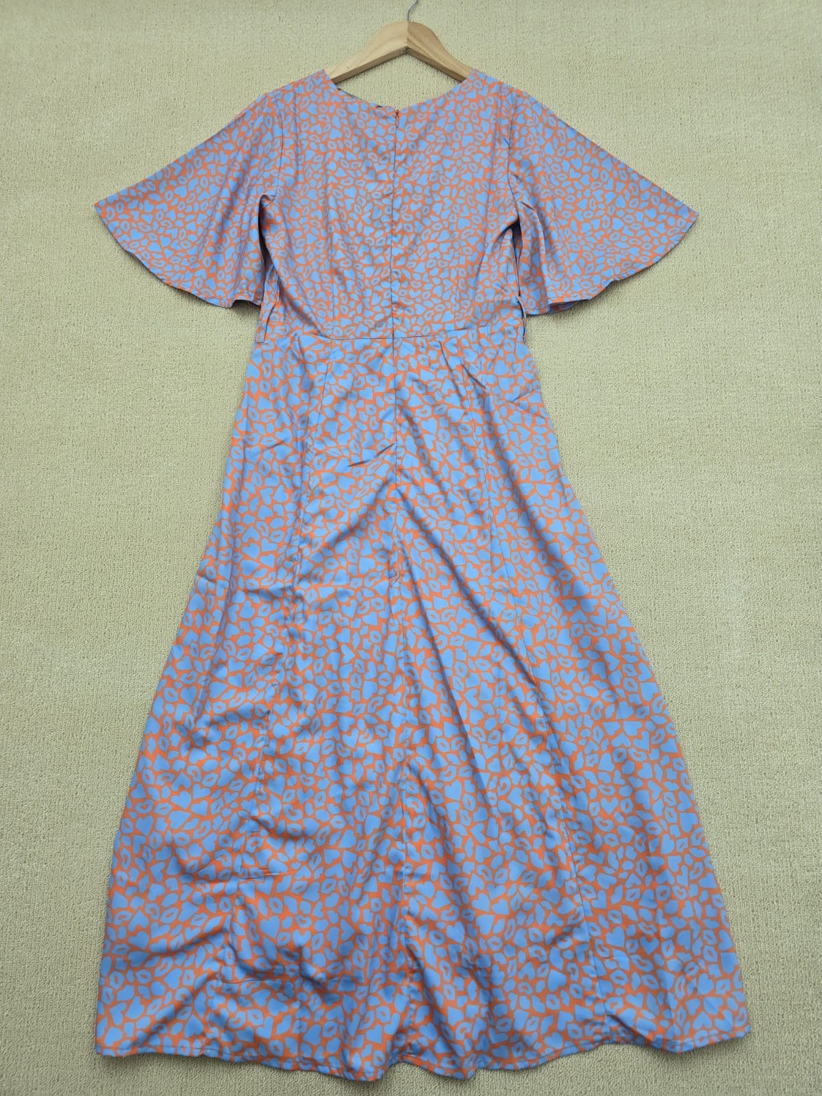 French Connection Women's Maxi Floral Print Dress Size B Blue Orange