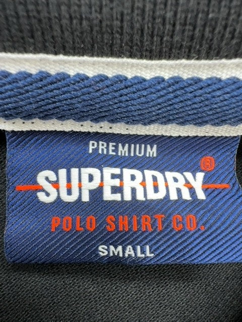 Superdry Men's Charcoal Embroidered Polo Shirt Size S