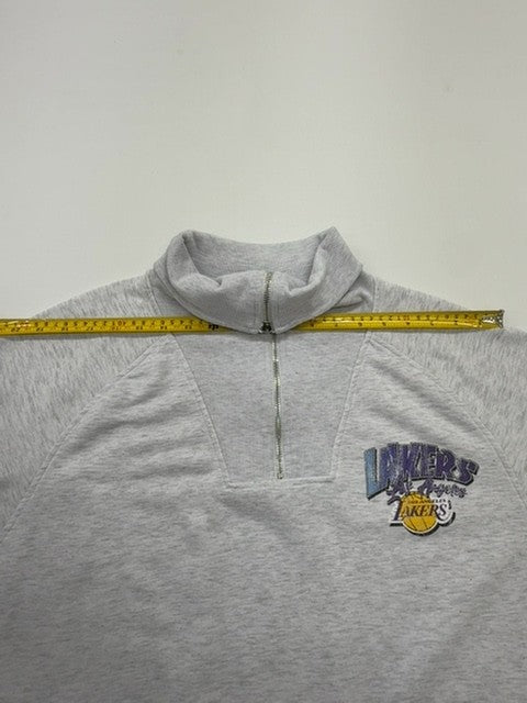 NBA Boys Lakers Heather Gray Fleece Pullover Hoodie Size L Regular Fit