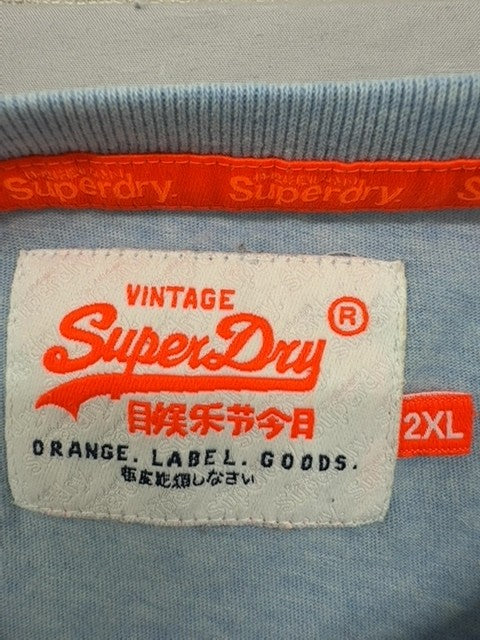 Superdry Vintage Logo Grey T-Shirt Men 2XL Short Sleeve Relaxed Fit