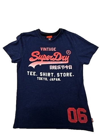 Superdry Vintage Logo Tokyo Navy L Relaxed Fit Graphic T-Shirt