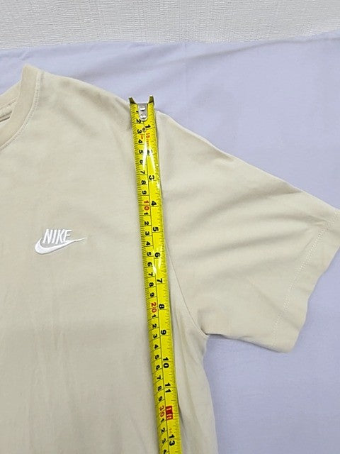 Nike Men's Beige Crew Neck Short Sleeve T-Shirt Size M Cotton