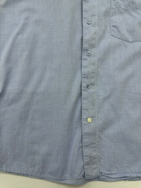 Lacoste Men Light Blue Button-Down Poplin Shirt XL Chest Pocket Regular
