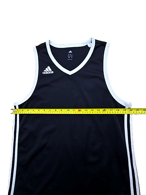 Adidas Unisex Black Striped V-Neck Sleeveless Tank Top Size L
