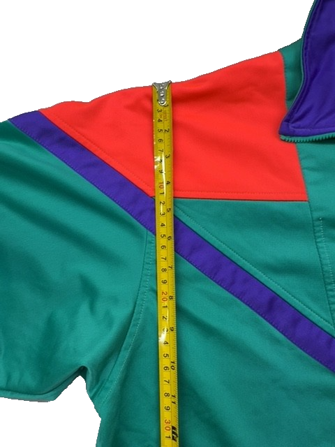 Fila Men's Color Block Track Jacket XL Green Red Purple Shiny Zipper