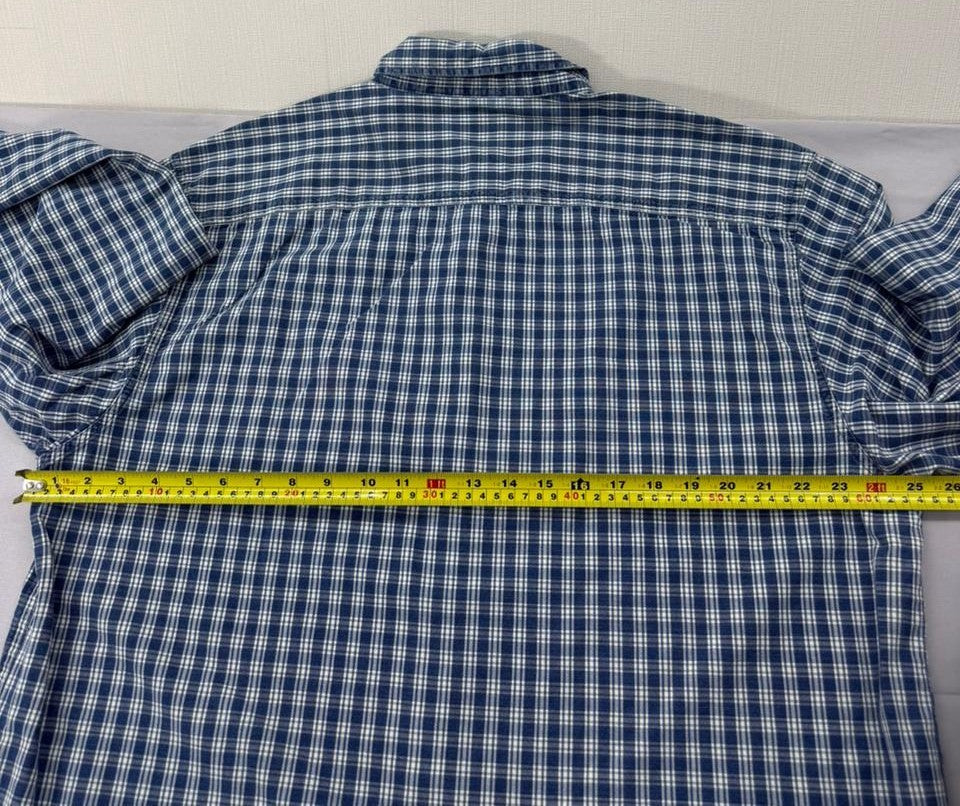 Gap Men's Blue White Plaid Oxford Button-Down Shirt XL Cotton