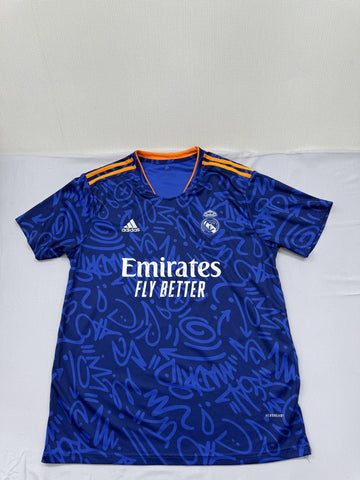 Adidas Real Madrid Graffiti Jersey XL Victory Blue 2021 PRIMEGREEN