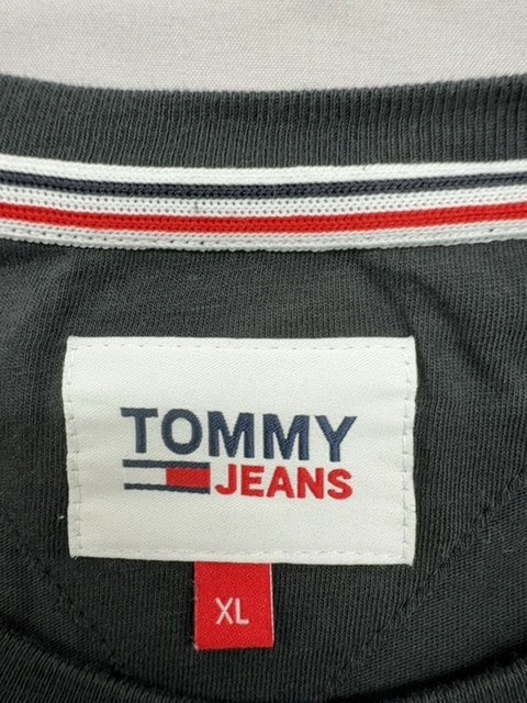 Tommy Jeans Men's XL Grey V-Neck Cotton T-Shirt DM0DM04410