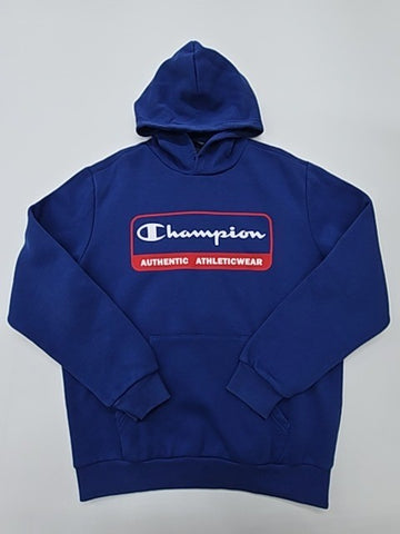 Champion Unisex Blue Pullover Hoodie Size Large Regular
