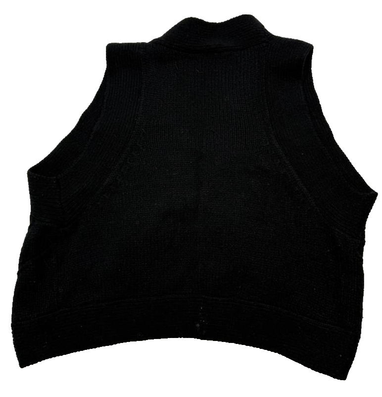 Atmosphere Black Knitted Cropped Waistcoat Vest Women's - Size 12-14