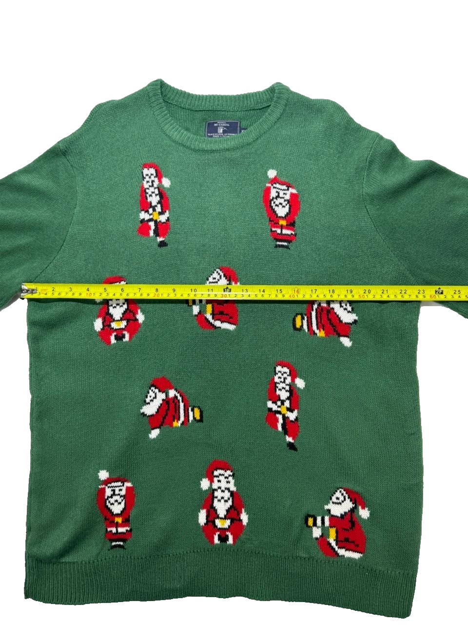 Original Mo Casual Wear Christmas Sweater Green Long Sleeve Pullover Size 2Xl
