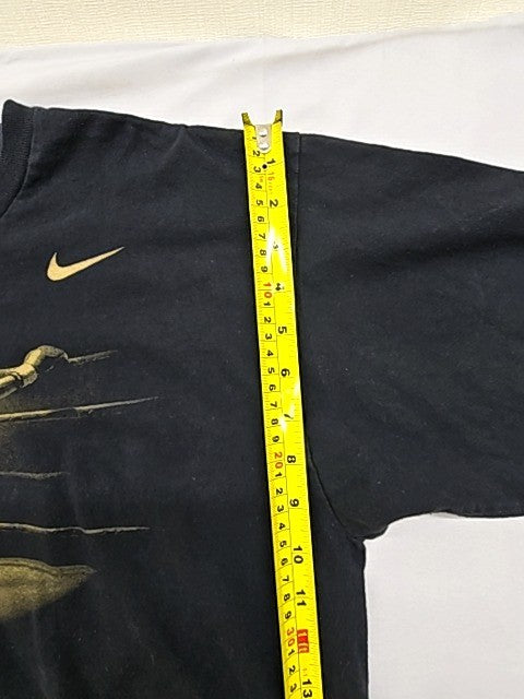 Nike Unisex Black Cotton Crewneck T-Shirt Size L Short Sleeve