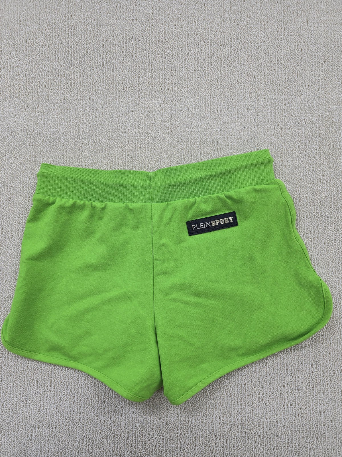 Plein Sport Green Men's Track Shorts Cotton Blend Jersey Fleece