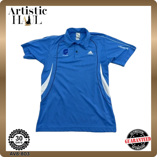 Adidas Men's Blue Polo Shirt – Size M, Short Sleeve