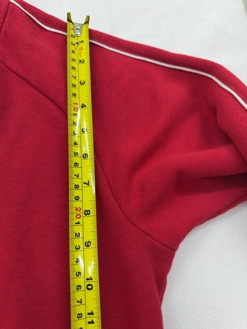 Adidas Men's Red Pullover Fleece Hoodie M Regular Drawstring