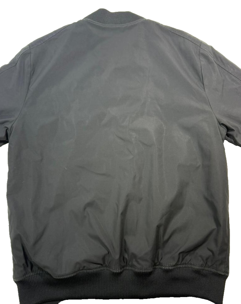 Liberto Men's Black Full Zip Bomber Jacket Polyester Size L