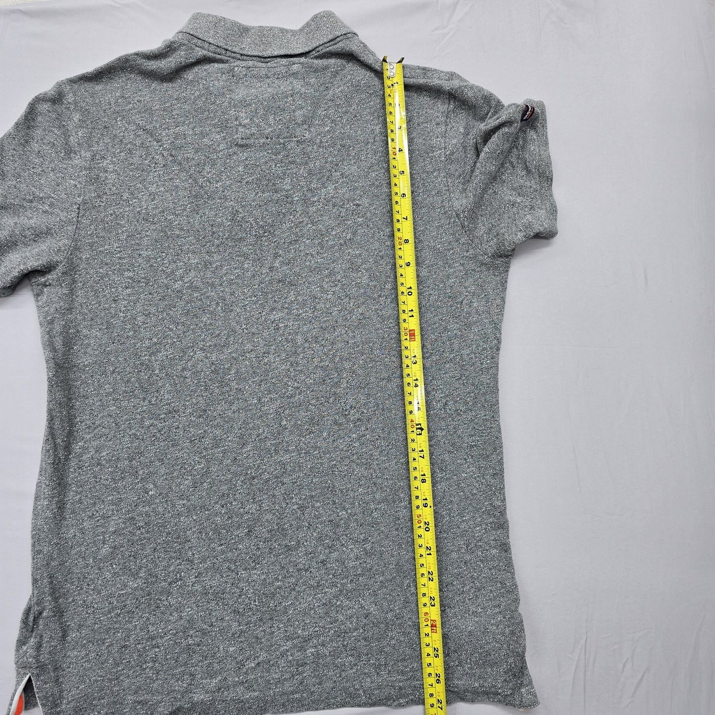 Superdry Men's Grey Polo Shirt XL Short Sleeve Cotton Pique